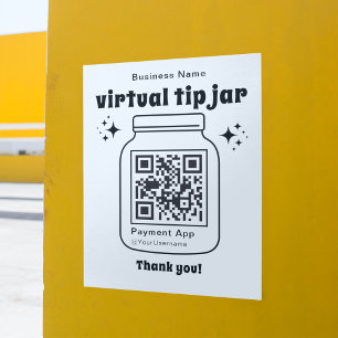 Virtual Tip Jar with QR Code Poster