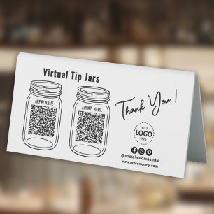 Virtual Tip Jars, QR Code Payment App, White