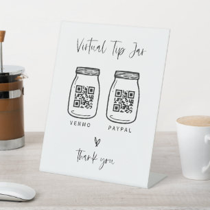 Virtual Tips Sign Cash Small Business Payment E100