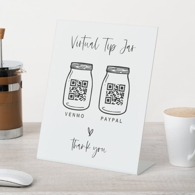 Virtual Tips Sign Cash Small Business Payment E100 (In SItu)