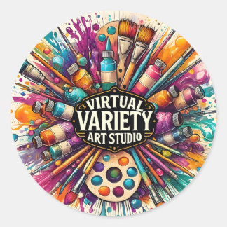 Virtual Variety Art Studio -  Classic Round Sticker