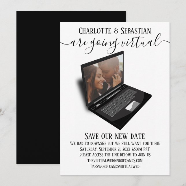 Virtual Wedding Save The Date Photo (Front/Back)