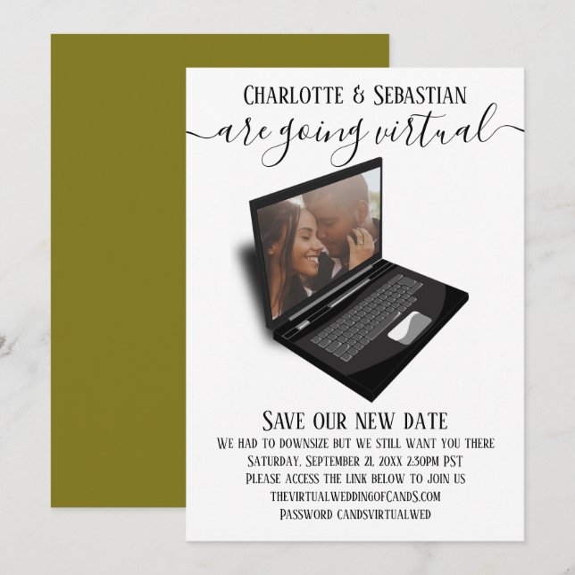 Virtual Wedding Save The Date Photo (Front/Back)