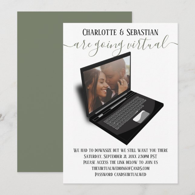 Virtual Wedding Save The Date Photo (Front/Back)