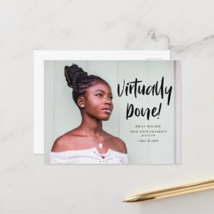 Virtually Done Graduation Announcement Postcard