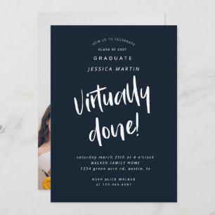 virtually done graduation photo party invitation