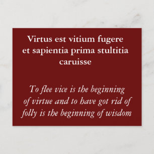Virtue and vice - Horace quote Postcard