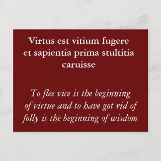 Virtue and vice - Horace quote Postcard