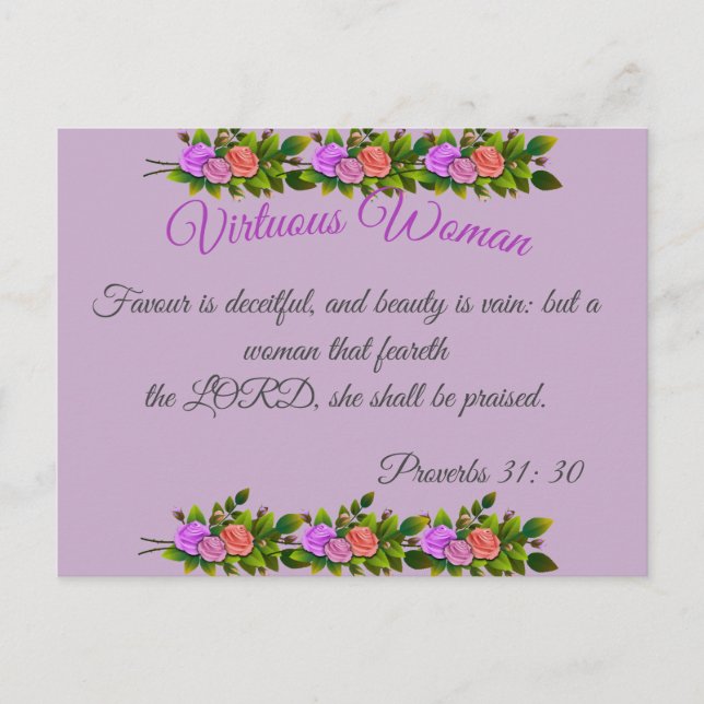 Virtuous Woman Postcard (Front)