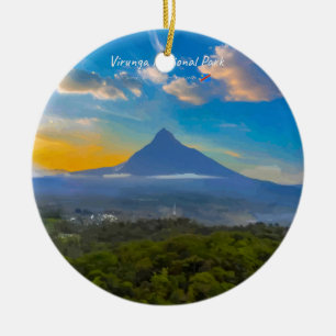 Virunga National Park, DR Congo - Volcano Ceramic Tree Decoration
