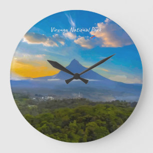 Virunga National Park, DR Congo - Volcano Large Clock