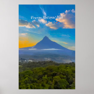Virunga National Park, DR Congo - Volcano Poster