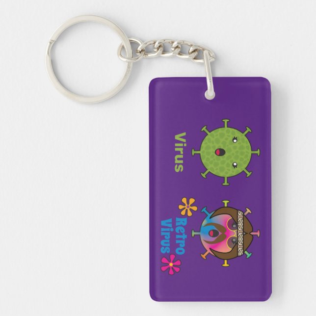 Virus and Retro Virus Funny Key Ring (Front)