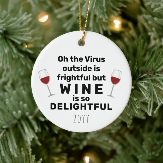 Virus Outside is Frightful Funny Christmas Pun Ceramic Tree Decoration (Tree)