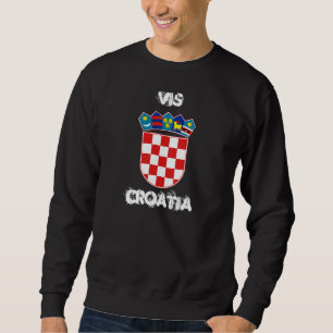 Vis, Croatia with coat of arms Sweatshirt