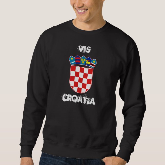 Vis, Croatia with coat of arms Sweatshirt (Front)