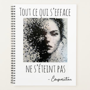 Visage brumeux en noir et blanc planner