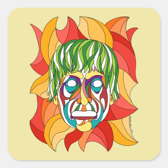 Visage Grimace Square Sticker (Front)