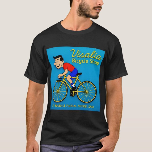 VISALIA BICYCLE SHOP.   T-Shirt (Front)