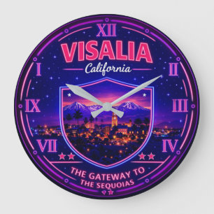 Visalia California Gateway to the Sequoias Large Clock