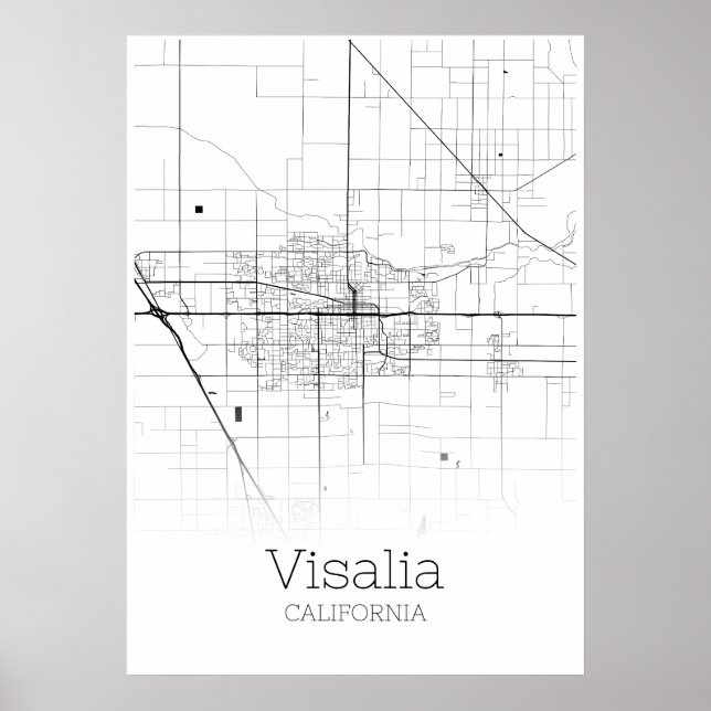 Visalia Map - California - City Map Poster (Front)
