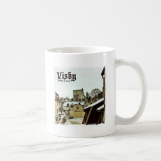 Visby, Gotland, Sweden Rooftops with Light Border Coffee Mug