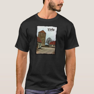 Visby, Gotland, Sweden Tower with Dark Border T-Shirt