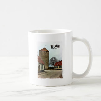 Visby, Gotland, Sweden Tower with Light Border Coffee Mug