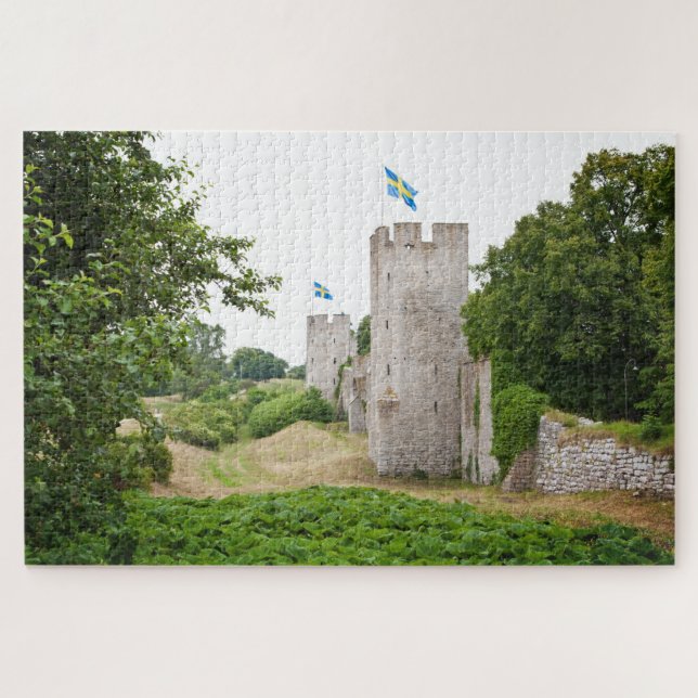 Visby old city wall Gotland Sweden Sverige Jigsaw Puzzle (Horizontal)