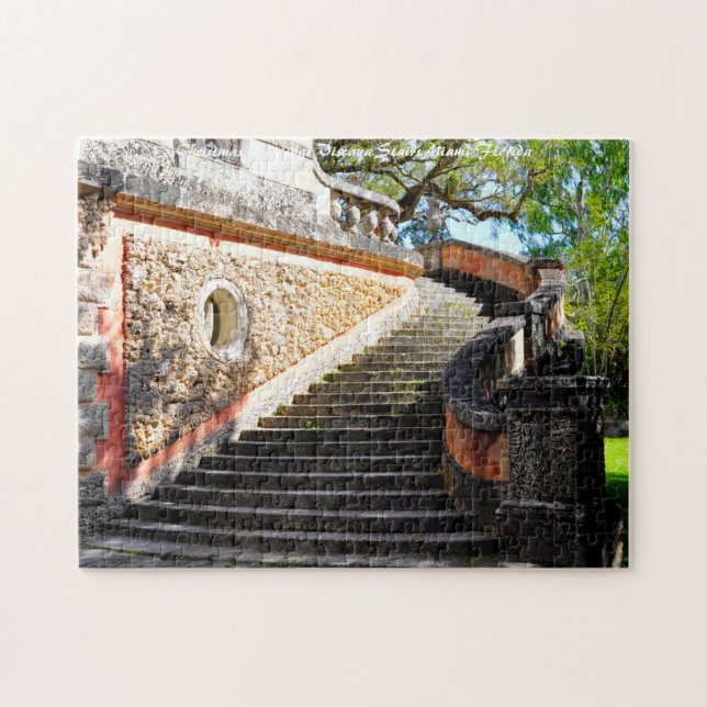 Viscaya Stairs Miami Florida.Christmas Greetings Jigsaw Puzzle (Horizontal)