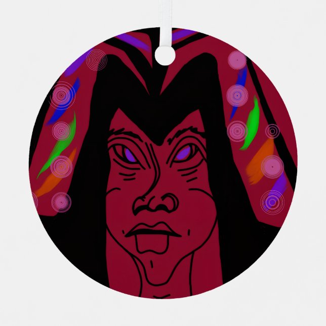 Viscountess with Headdress Metal Tree Decoration (Front)