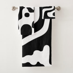 Vise Grip: Abstract Black & White Bath Towel Set