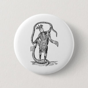Vishnu in the 8th avatar 6 cm round badge