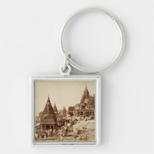 Vishnu Pud and Other Temples, Benares (sepia photo Key Ring