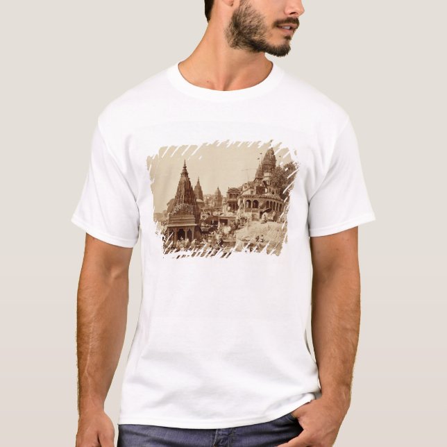 Vishnu Pud and Other Temples, Benares (sepia photo T-Shirt (Front)