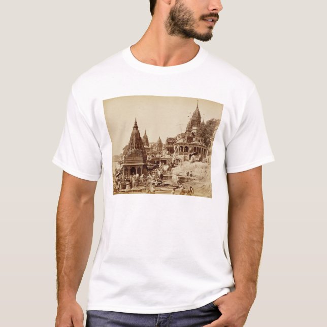 Vishnu Pud and Other Temples, Benares (sepia photo T-Shirt (Front)