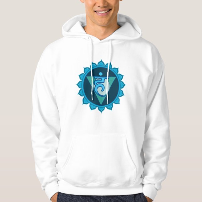 Vishuddha or Throat Chakra Men's Hooded Sweatshirt (Front)