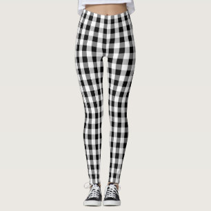 Vishy Checkered Black Grey White Plaid Leggings