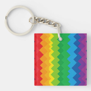 “Visibility” – An Abstract Pride Pattern #1 Key Ring
