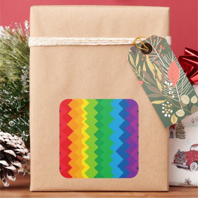 “Visibility” – An Abstract Pride Pattern #1 Square Sticker (Holiday)