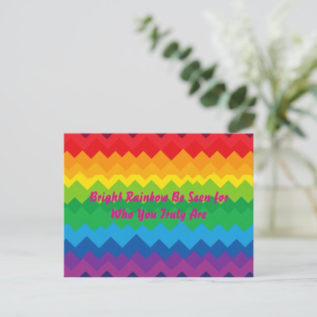 “Visibility” – An Abstract Pride Pattern Postcard (Standing Front)