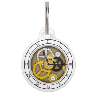 Visible Clockwork 3-D Visual Illusion Clock Art Pet Tag