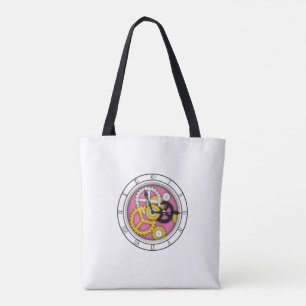 Visible Clockwork Illusion Fanciful Clock Art Pink Tote Bag