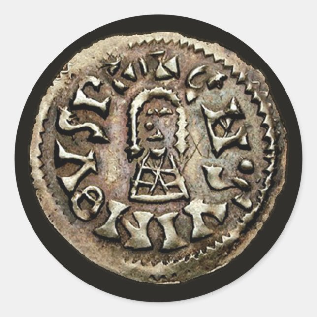 Visigoth Chindaswinth Gold Coin Obverse Classic Round Sticker (Front)