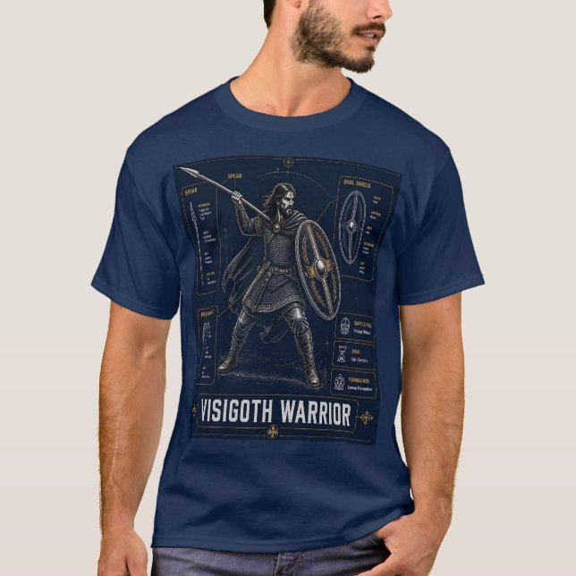 Visigoth Warrior Blueprint T-Shirt (Front)