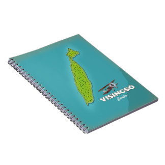 Visingsö Sweden vintage map travel poster. Notebook