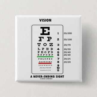 Vision A Never-Ending Sight (Snellen Chart) 15 Cm Square Badge