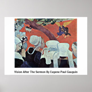 Vision After The Sermon By Eugene Paul Gauguin Poster
