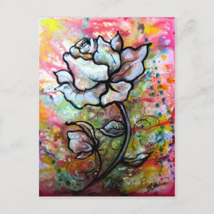 Vision, Black and White Drawing by Shadia Zayed Postcard