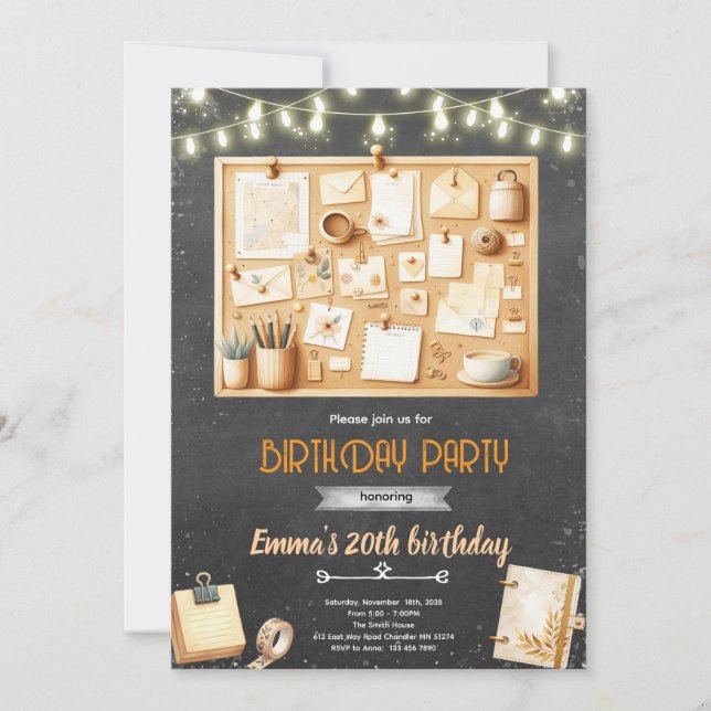 Vision board Birthday party Invitation (Front)
